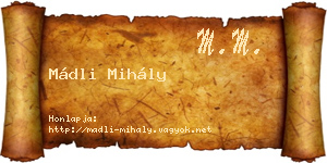Mádli Mihály névjegykártya
