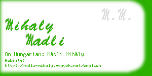 mihaly madli business card